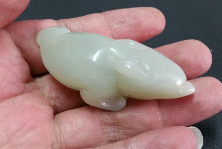 古玩玉器和田玉雕“金蟾”把件拍賣,當前價格580元