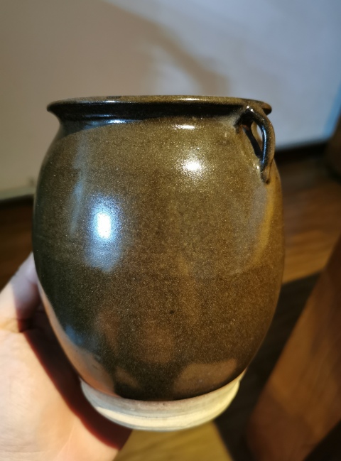 古玩陶瓷明代?茶葉沫釉雙系罐拍賣,當前價格888元