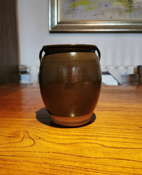 古玩陶瓷明代?茶葉沫釉雙系罐拍賣,當前價格888元
