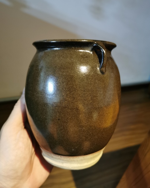 古玩陶瓷明代?茶葉沫釉雙系罐拍賣,當前價格888元