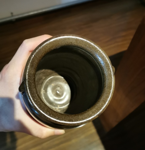 古玩陶瓷明代?茶葉沫釉雙系罐拍賣,當前價格888元