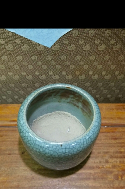古玩陶瓷哥釉水盂拍賣,當前價格985元