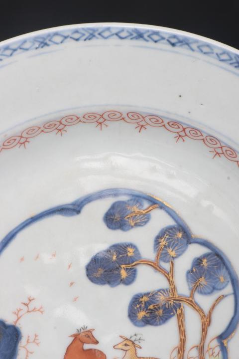 古玩陶瓷【8235】清雍正 青花加彩雙鹿圖盤拍賣,當前價格4860元