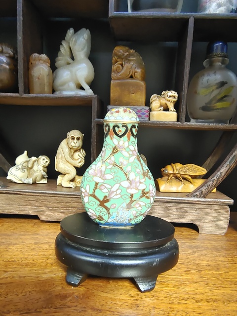 古玩雜項銅胎掐絲琺瑯彩鼻煙壺拍賣,當前價格1200元