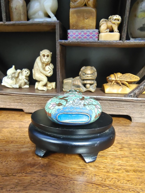 古玩雜項銅胎掐絲琺瑯彩鼻煙壺拍賣,當前價格1200元