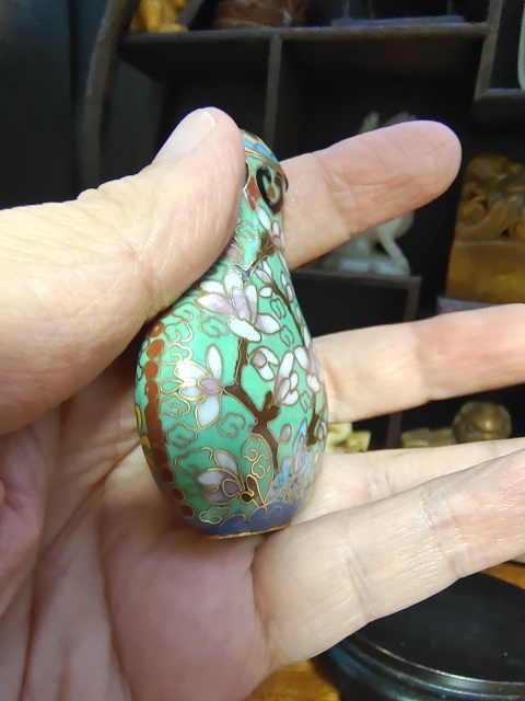 古玩雜項銅胎掐絲琺瑯彩鼻煙壺拍賣,當前價格1200元