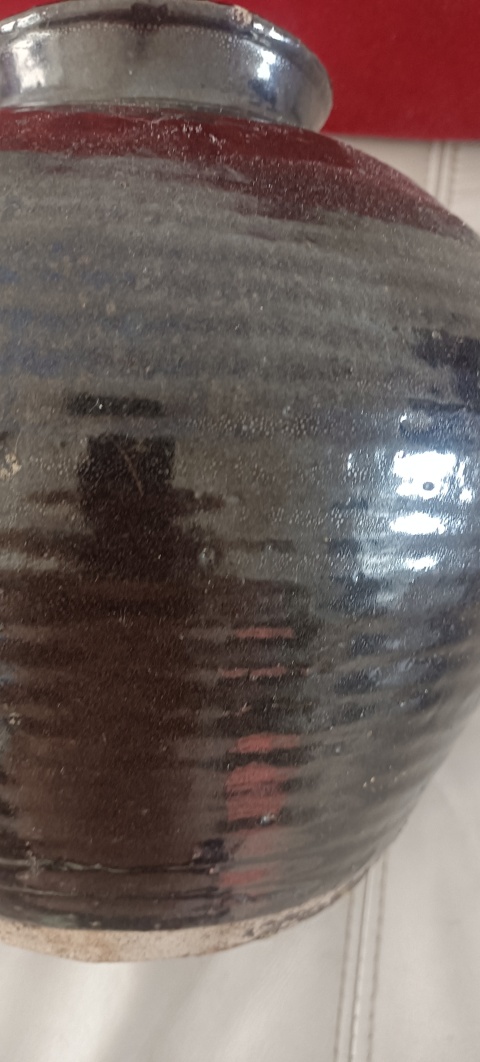 古玩陶瓷清代磁州窯油滴釉大罐拍賣,當前價格598元