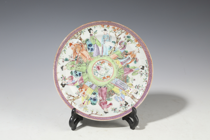 古玩陶瓷廣彩十二花神盤拍賣，當前價格6800元