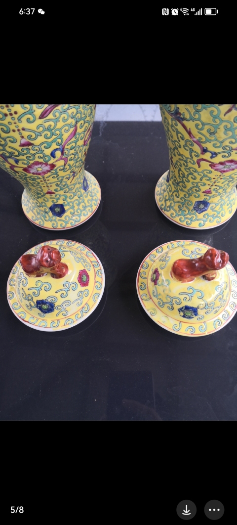 古玩陶瓷彩繪雞腿蓋瓶拍賣,當前價格3500元