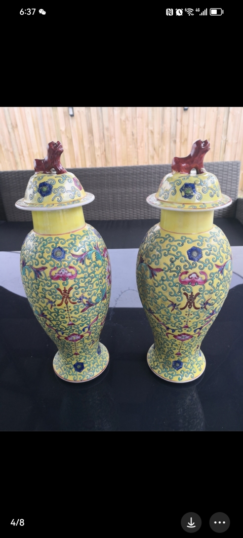 古玩陶瓷彩繪雞腿蓋瓶拍賣,當前價格3500元