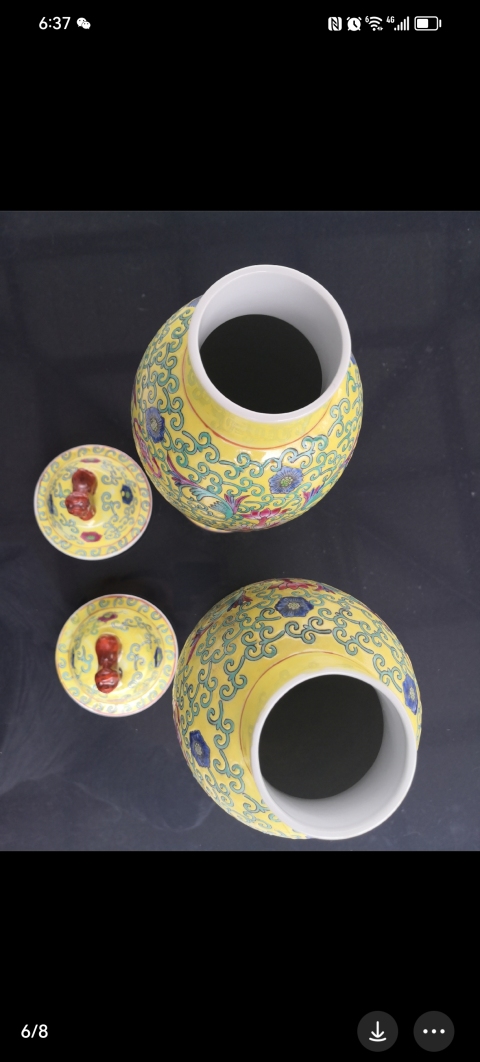 古玩陶瓷彩繪雞腿蓋瓶拍賣,當前價格3500元