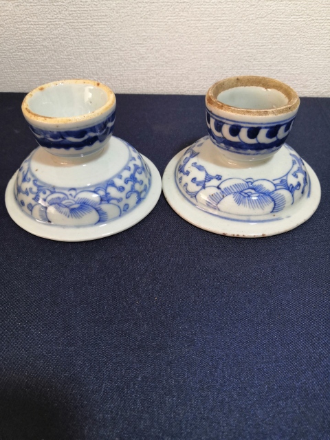古玩陶瓷青花纏枝花紋高足貢盤拍賣,當前價格1300元