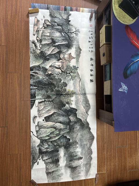 古玩字畫周裕國老師精品《山水》拍賣，當前價格788元
