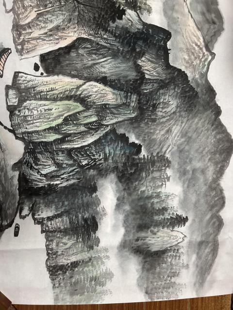 古玩字畫周裕國老師精品《山水》拍賣，當前價格788元