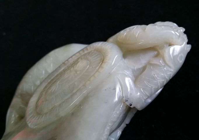 古玩玉器和田玉雕“漁翁得利”擺件拍賣,當前價格3880元