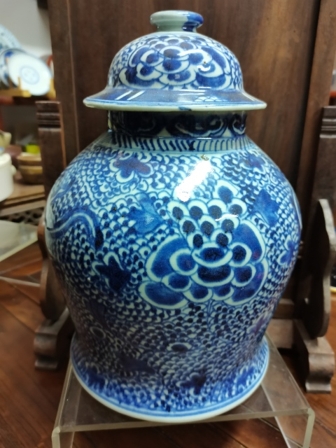 古玩陶瓷青花鳳穿牡丹花紋將軍罐拍賣,當前價格22222元