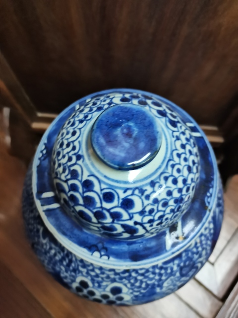 古玩陶瓷青花鳳穿牡丹花紋將軍罐拍賣,當前價格22222元