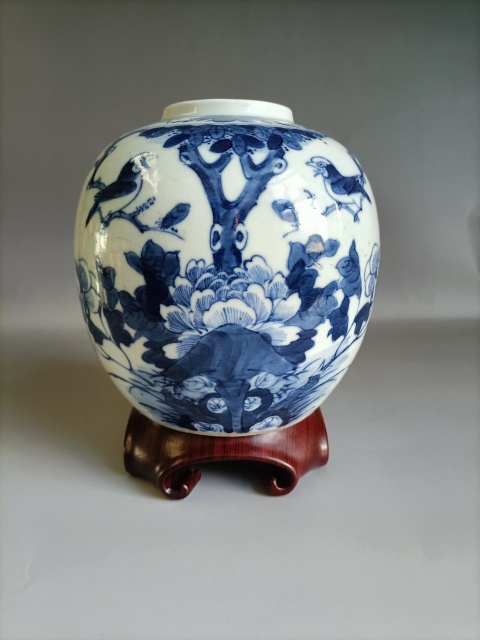 古玩陶瓷青花花鳥花卉紋罐拍賣,當前價格988元