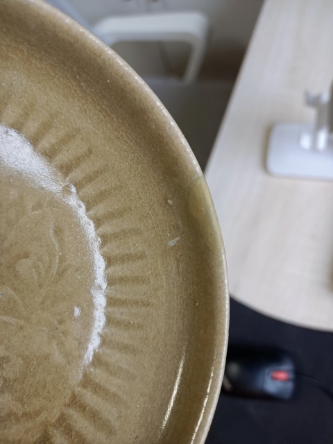 古玩陶瓷元代?影青釉印花盤拍賣,當前價格1600元