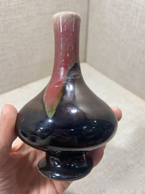 古玩陶瓷清中期三陽開泰荸薺瓶拍賣，當前價格5600元