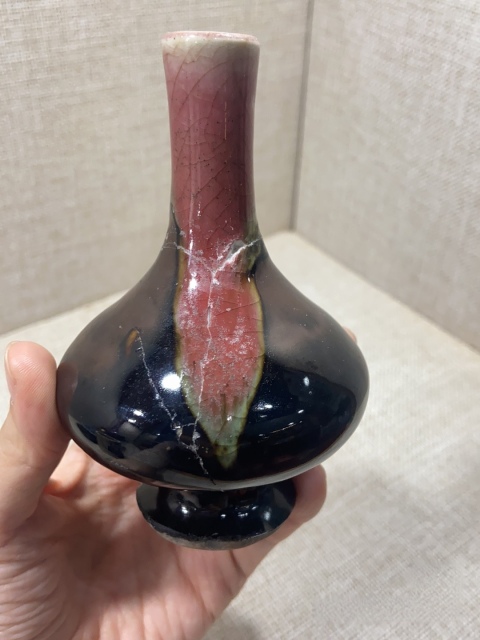古玩陶瓷清中期三陽開泰荸薺瓶拍賣，當前價格5600元