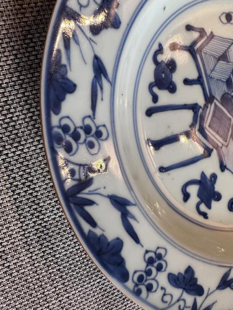 古玩陶瓷【康熙】青花博古紋折腰盤拍賣，當前價格1888元