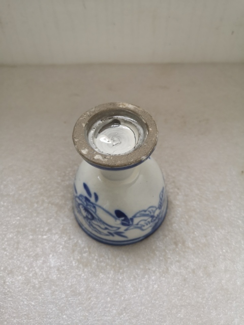 古玩陶瓷磁州窯青花花卉紋高足杯拍賣,當前價格450元