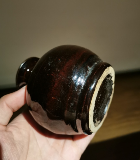 古玩陶瓷磁州窯黑釉撇口蘋果瓶拍賣,當前價格2200元