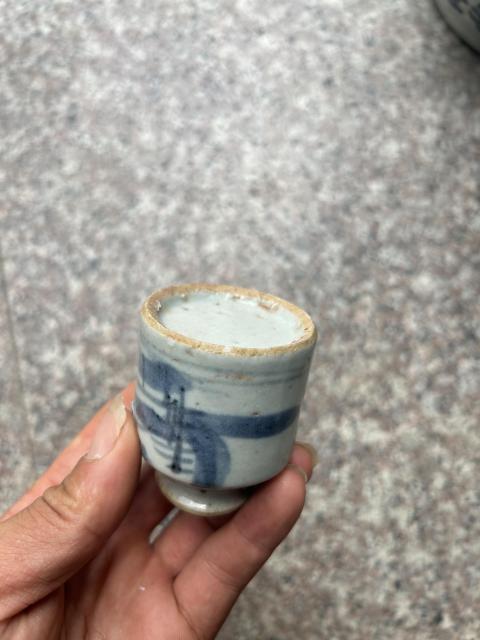 古玩陶瓷青花山水人物水盂拍賣,當前價格222元