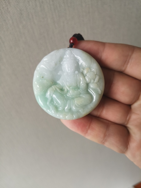 古玩玉器天然翡翠雕“文殊菩薩”掛牌拍賣，當(dāng)前價(jià)格298元