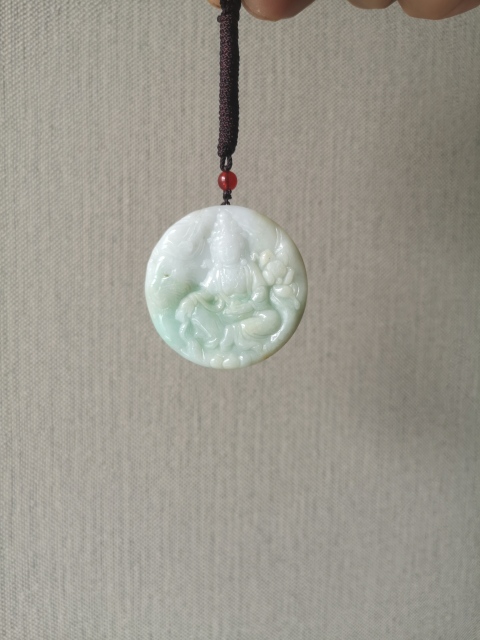 古玩玉器天然翡翠雕“文殊菩薩”掛牌拍賣，當(dāng)前價(jià)格298元