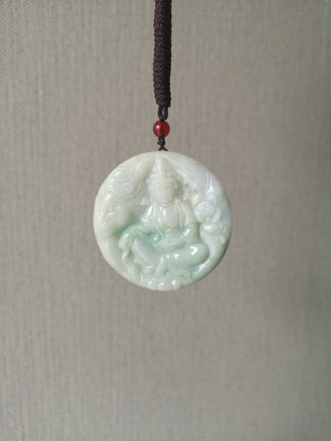 古玩玉器天然翡翠雕“文殊菩薩”掛牌拍賣，當(dāng)前價(jià)格298元