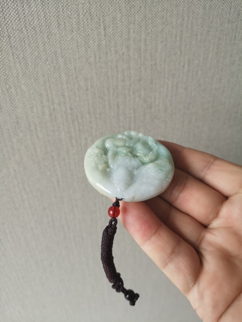 古玩玉器天然翡翠雕“文殊菩薩”掛牌拍賣，當(dāng)前價(jià)格298元
