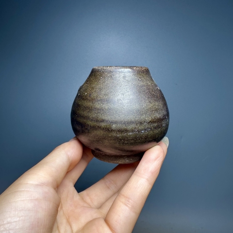 古玩陶瓷元代.磁州窯茶葉末釉雞心罐拍賣，當前價格698元