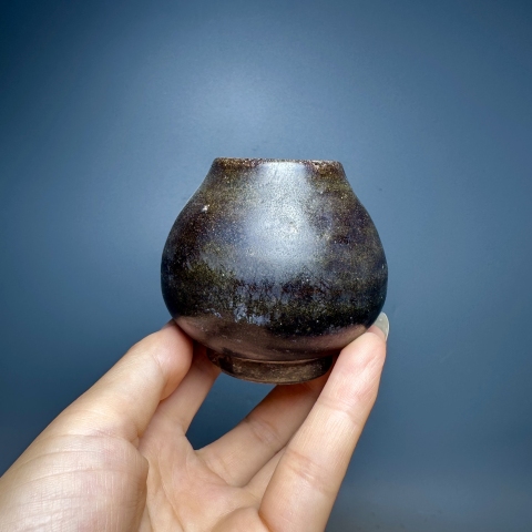 古玩陶瓷元代.磁州窯茶葉末釉雞心罐拍賣，當前價格698元