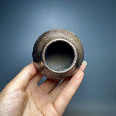 古玩陶瓷元代.磁州窯茶葉末釉雞心罐拍賣，當前價格698元