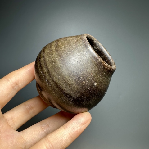 古玩陶瓷元代.磁州窯茶葉末釉雞心罐拍賣，當前價格698元