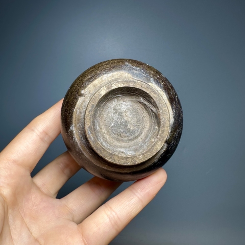 古玩陶瓷元代.磁州窯茶葉末釉雞心罐拍賣，當前價格698元