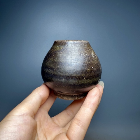 古玩陶瓷元代.磁州窯茶葉末釉雞心罐拍賣，當前價格698元