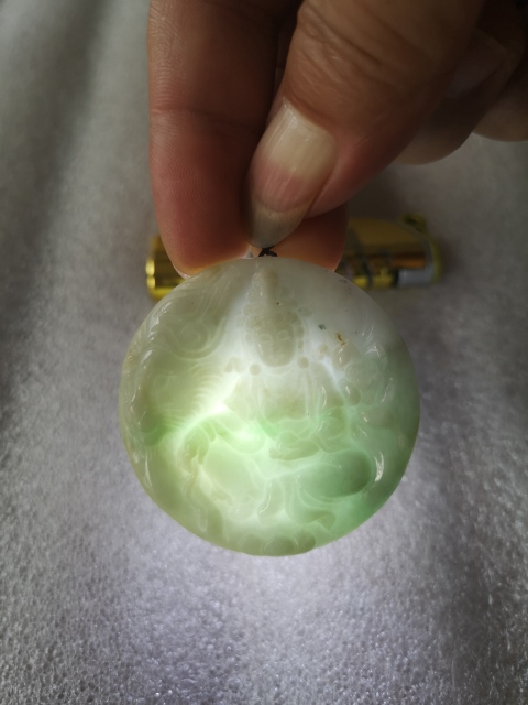 古玩玉器天然翡翠雕“文殊菩薩”掛牌拍賣，當(dāng)前價(jià)格298元