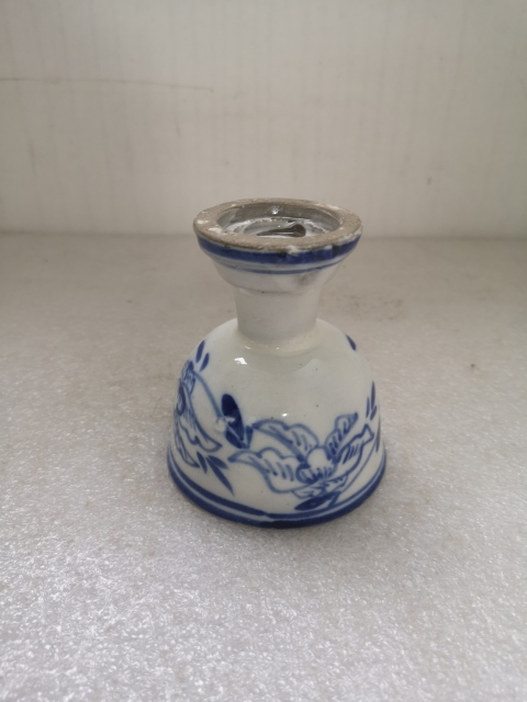 古玩陶瓷磁州窯青花花卉紋高足杯拍賣,當前價格450元