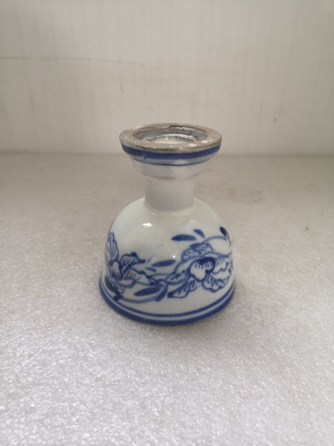 古玩陶瓷磁州窯青花花卉紋高足杯拍賣,當前價格450元