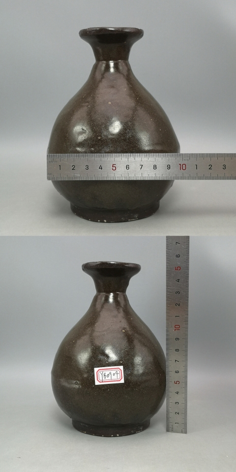 中国古玩　天目釉小壺　11cm9cm【桐箱付】 Amazon.com | 火痕流釉结晶柴烧将军壶粗陶茶壶泡茶家用柴烧小