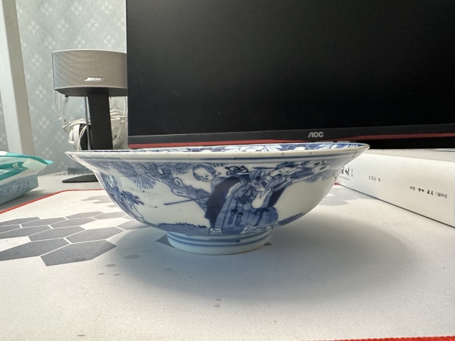 古玩陶瓷精品三星高照圖青花碗拍賣,當前價格4500元