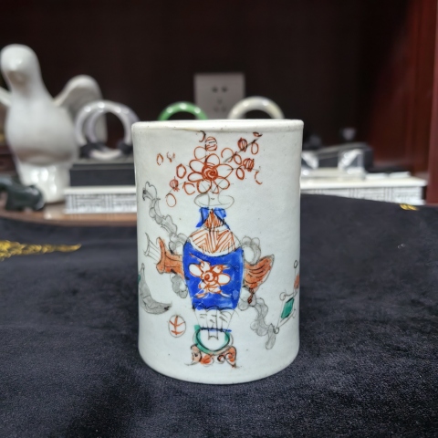古玩陶瓷博古圖筆筒拍賣，當前價格880元