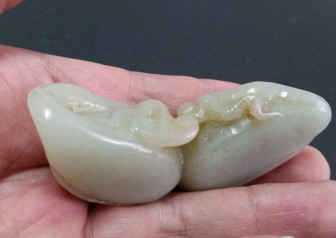 古玩玉器和田玉雕“鶴銜靈芝”水盂拍賣，當前價格580元