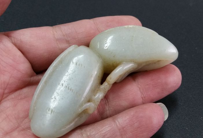 古玩玉器和田玉雕“鶴銜靈芝”水盂拍賣，當前價格580元