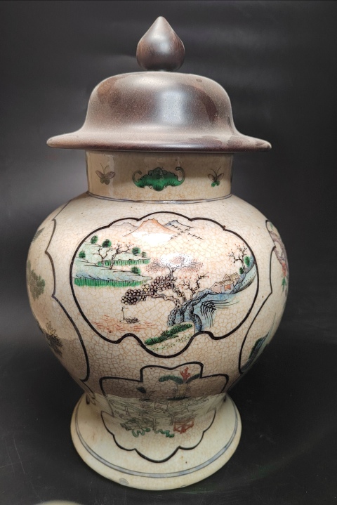 古玩陶瓷哥釉五彩罐拍賣，當前價格3500元