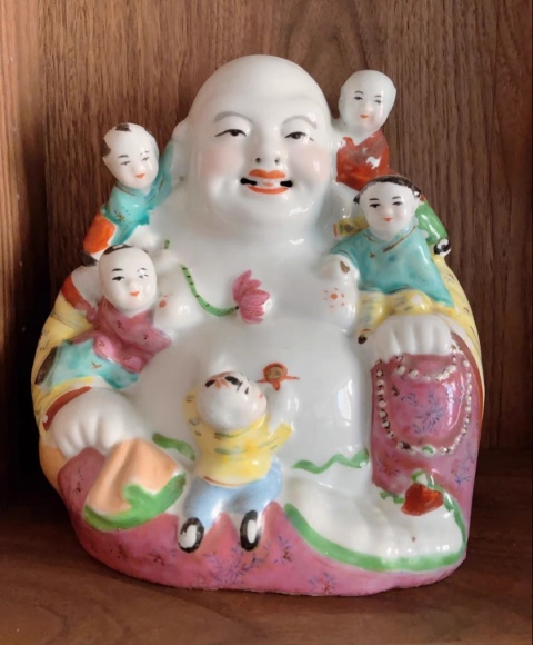 古玩陶瓷精美五子彌勒佛拍賣，當前價格158元