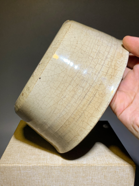 古玩陶瓷【精品難見】明代哥釉折沿芒口洗拍賣,當前價格1999元